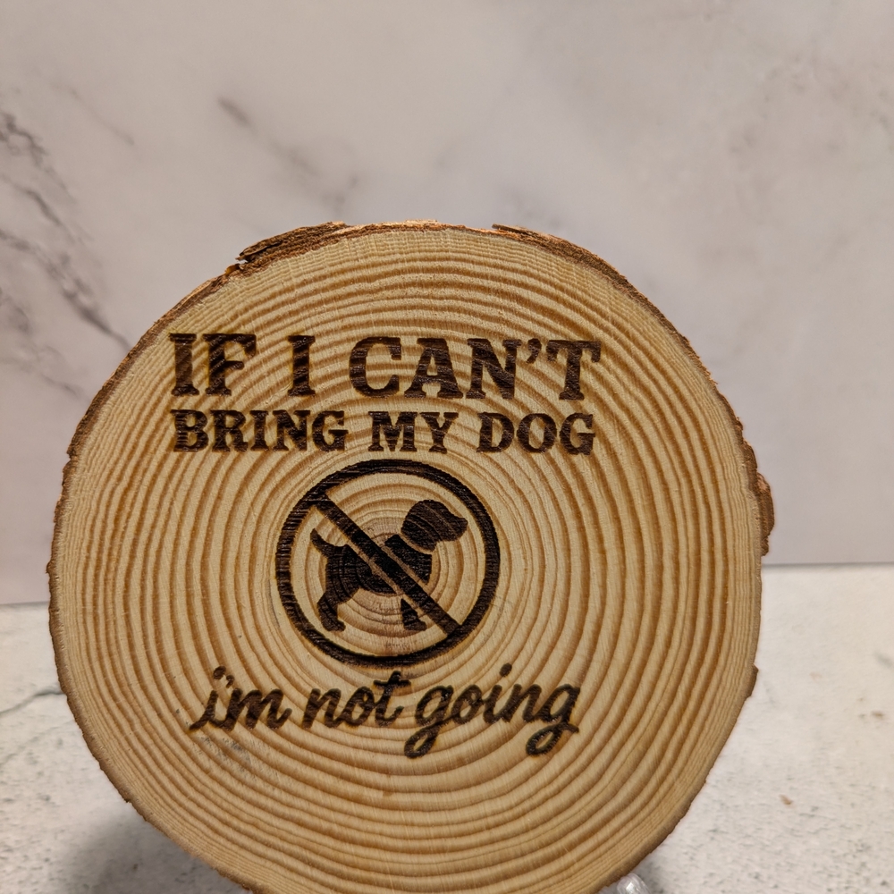 Brown Dog Sign with Engraved Message
